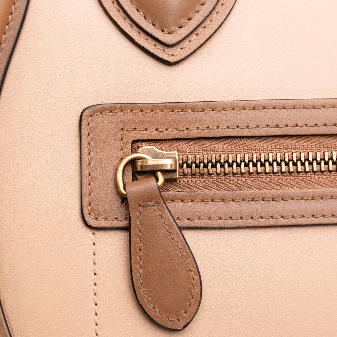 Celine Micro Tricolor Luggage Tote Bruin