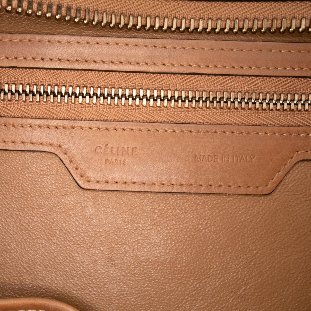 Celine Micro Tricolor Luggage Tote Bruin