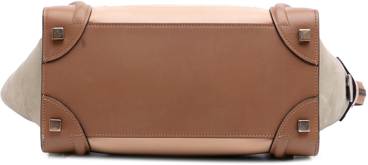 Celine Micro Tricolor Luggage Tote Bruin