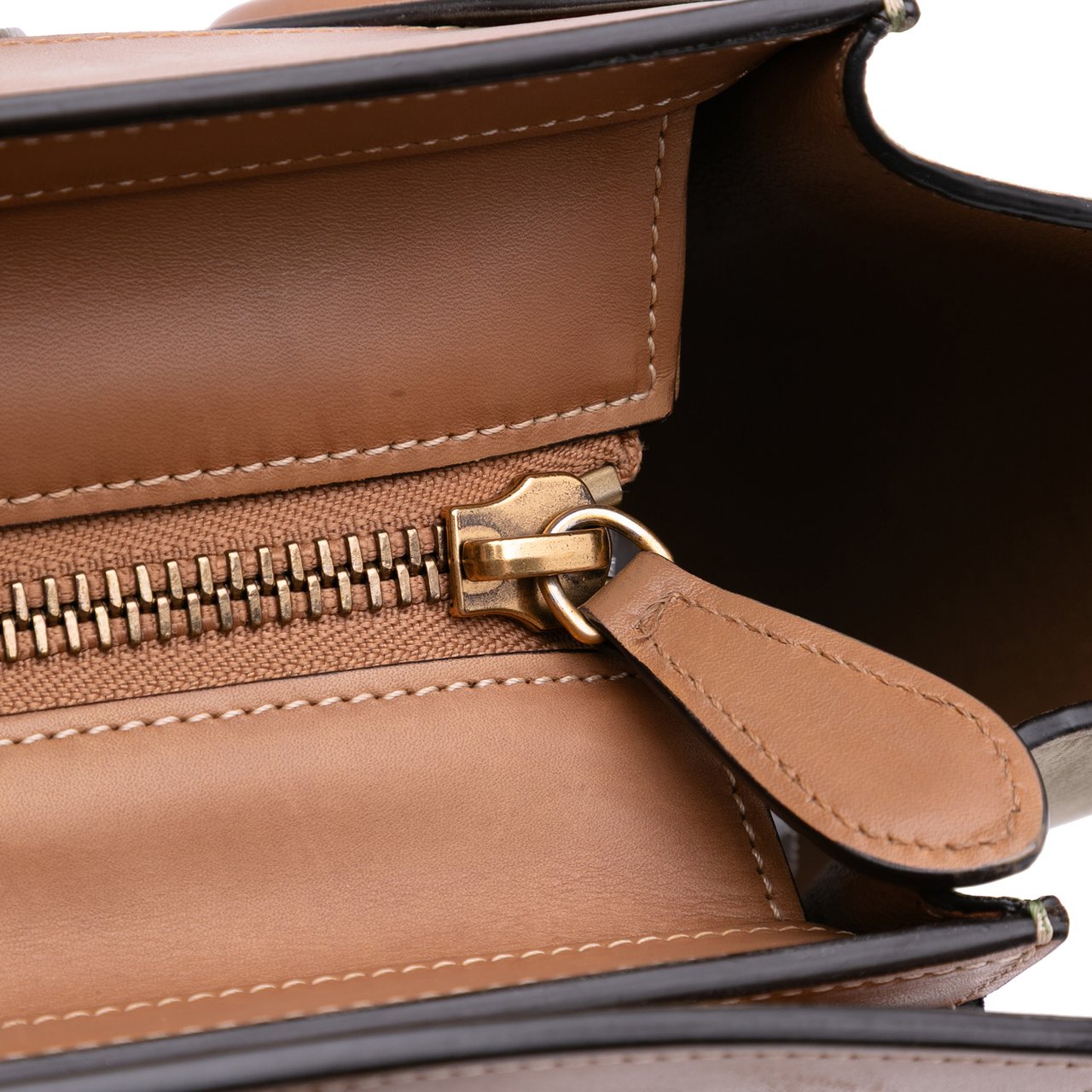 Celine Micro Tricolor Luggage Tote Bruin