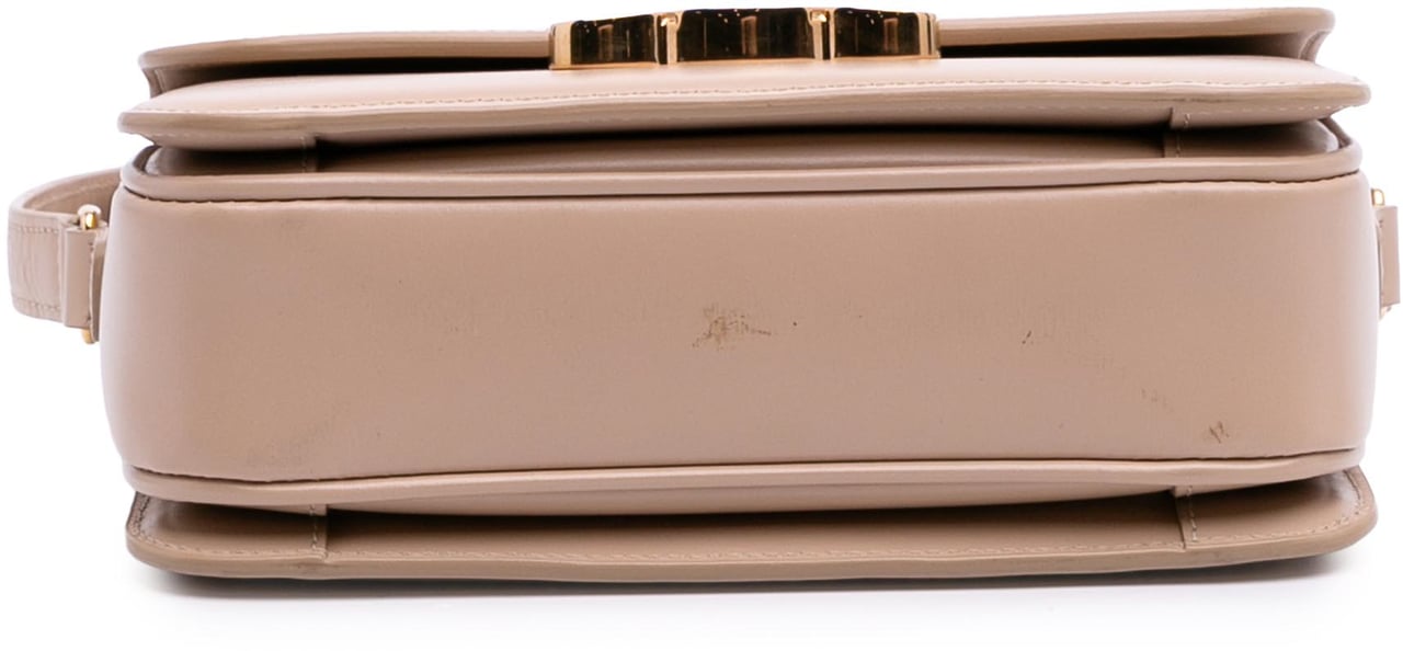 Celine Teen Shiny Calfskin Triomphe Crossbody Bruin