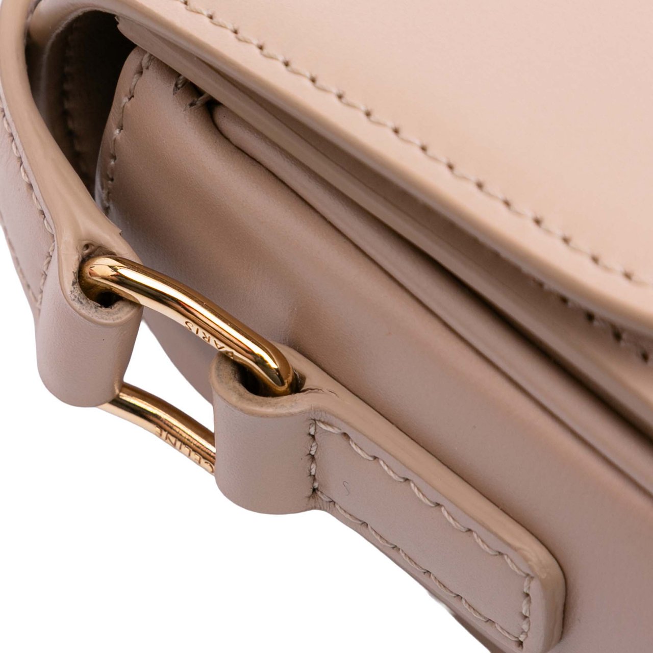 Celine Teen Shiny Calfskin Triomphe Crossbody Bruin
