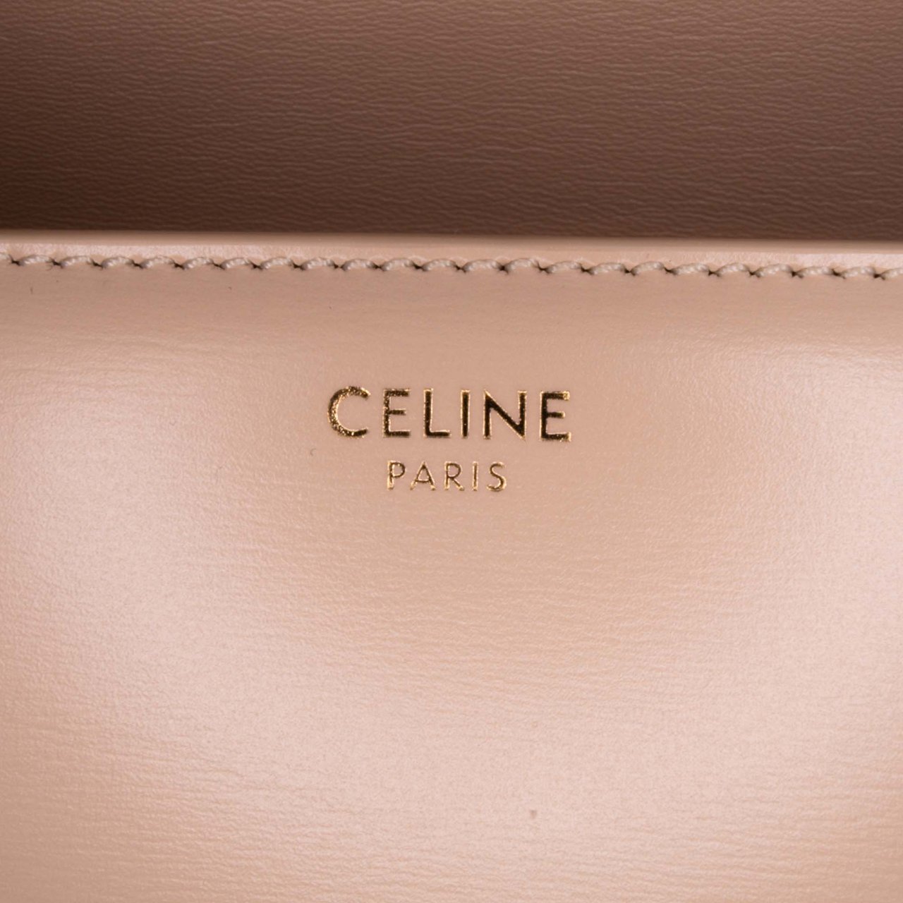 Celine Teen Shiny Calfskin Triomphe Crossbody Bruin