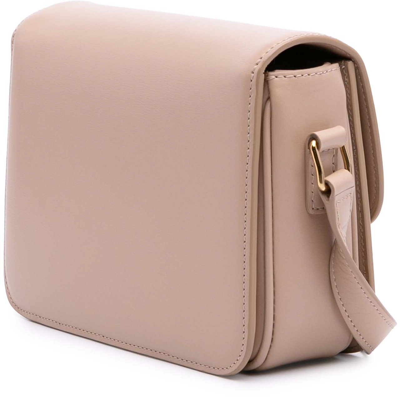Celine Teen Shiny Calfskin Triomphe Crossbody Bruin