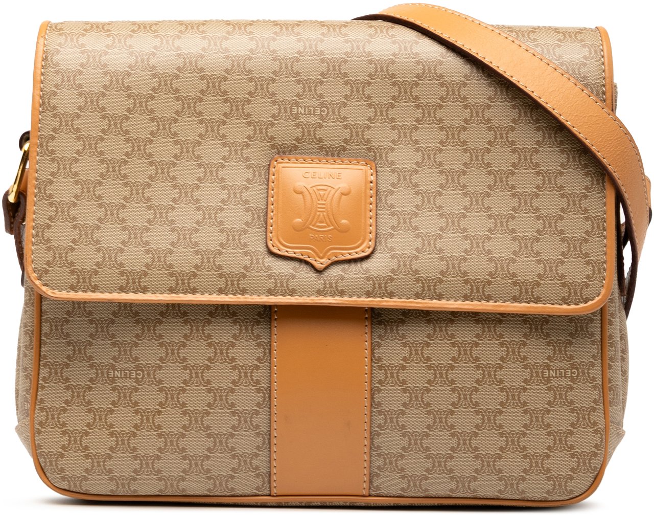 Celine Macadam Coated Canvas Crossbody Bruin