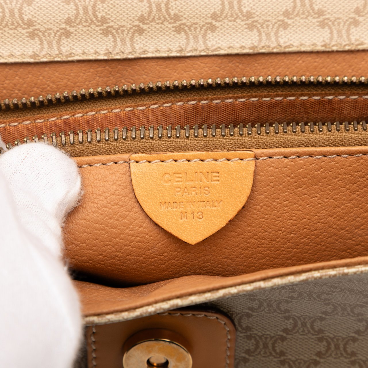 Celine Macadam Coated Canvas Crossbody Bruin