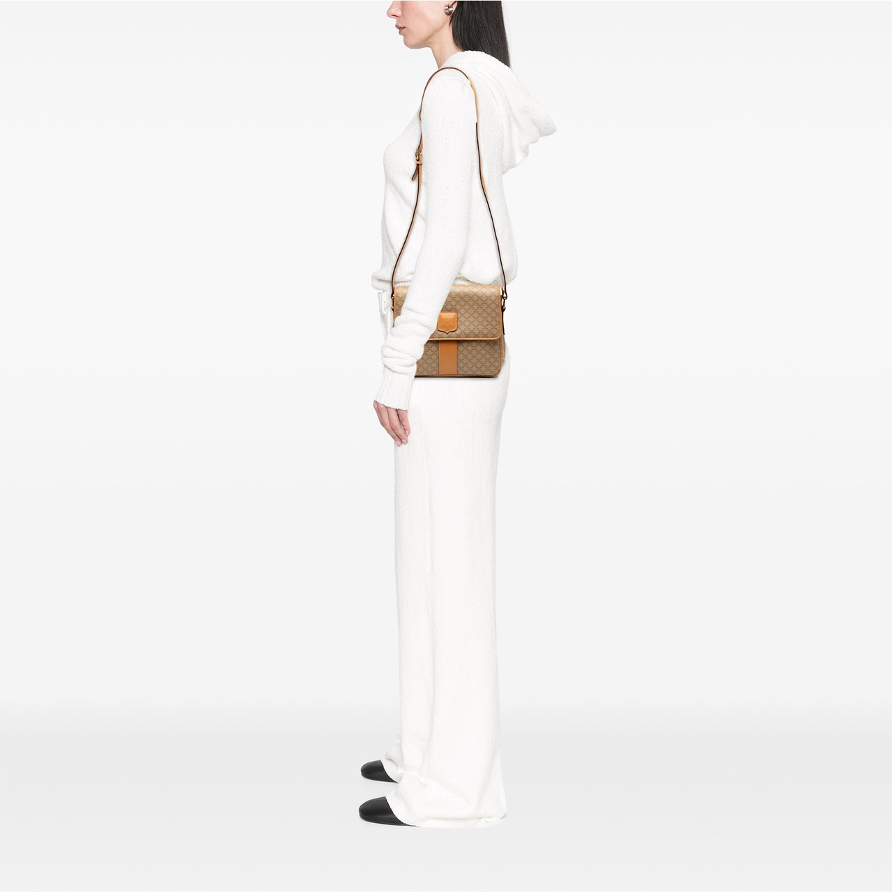 Celine Macadam Coated Canvas Crossbody Bruin