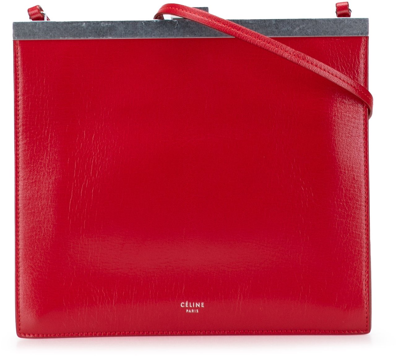 Celine Mini Leather Clasp Crossbody Rood