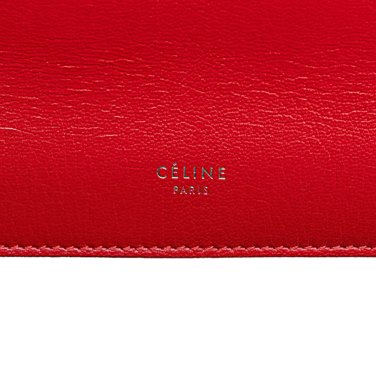 Celine Mini Leather Clasp Crossbody Rood