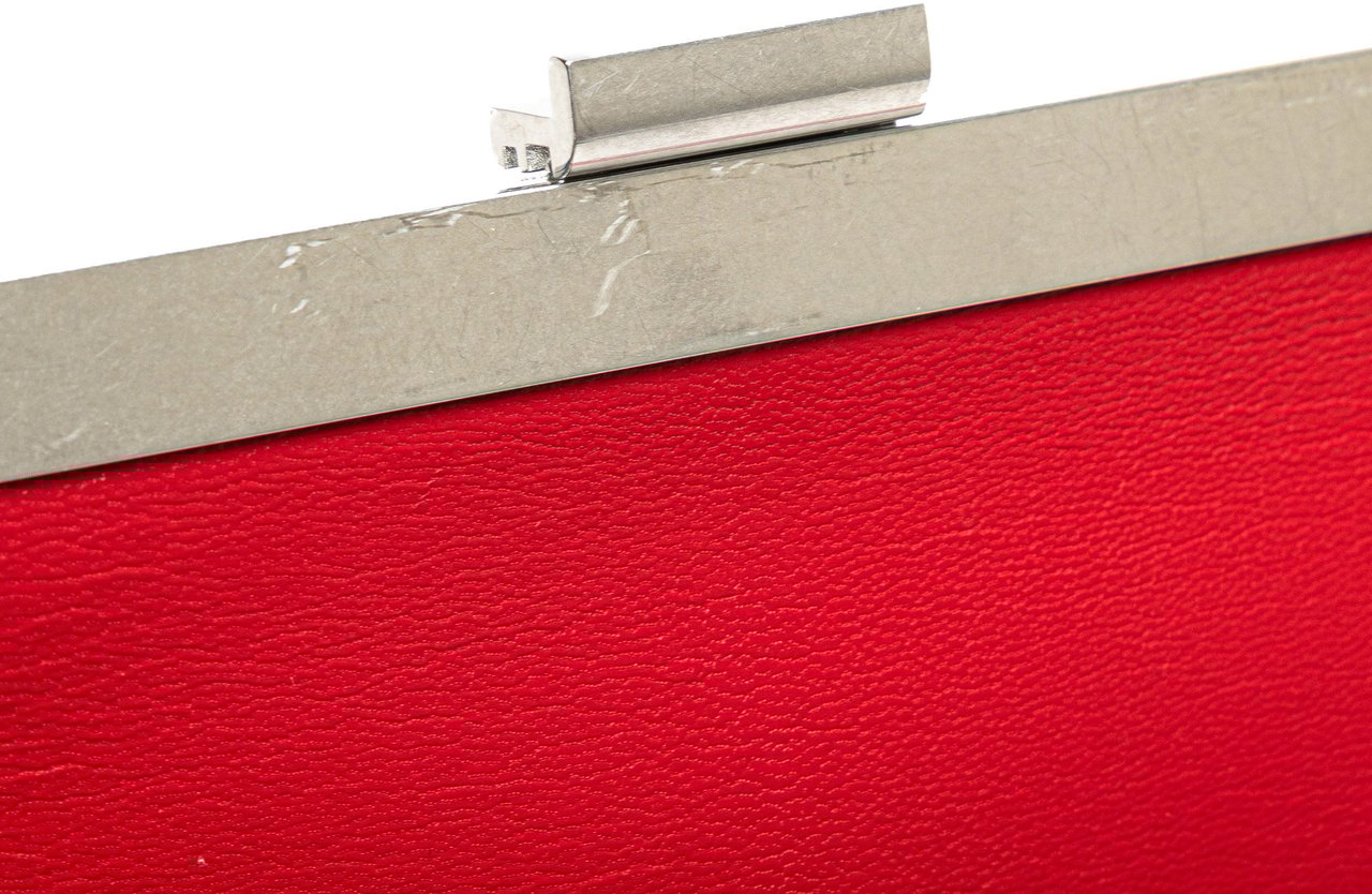 Celine Mini Leather Clasp Crossbody Rood