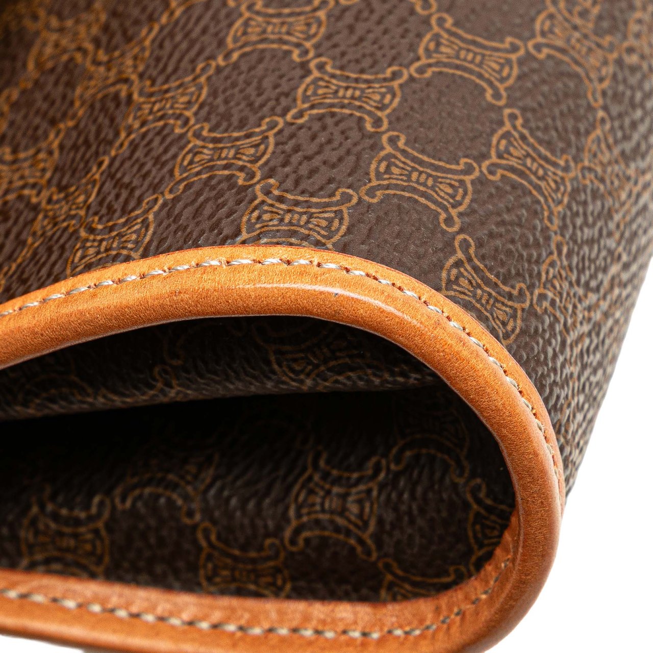 Celine Macadam Coated Canvas Clutch Bruin