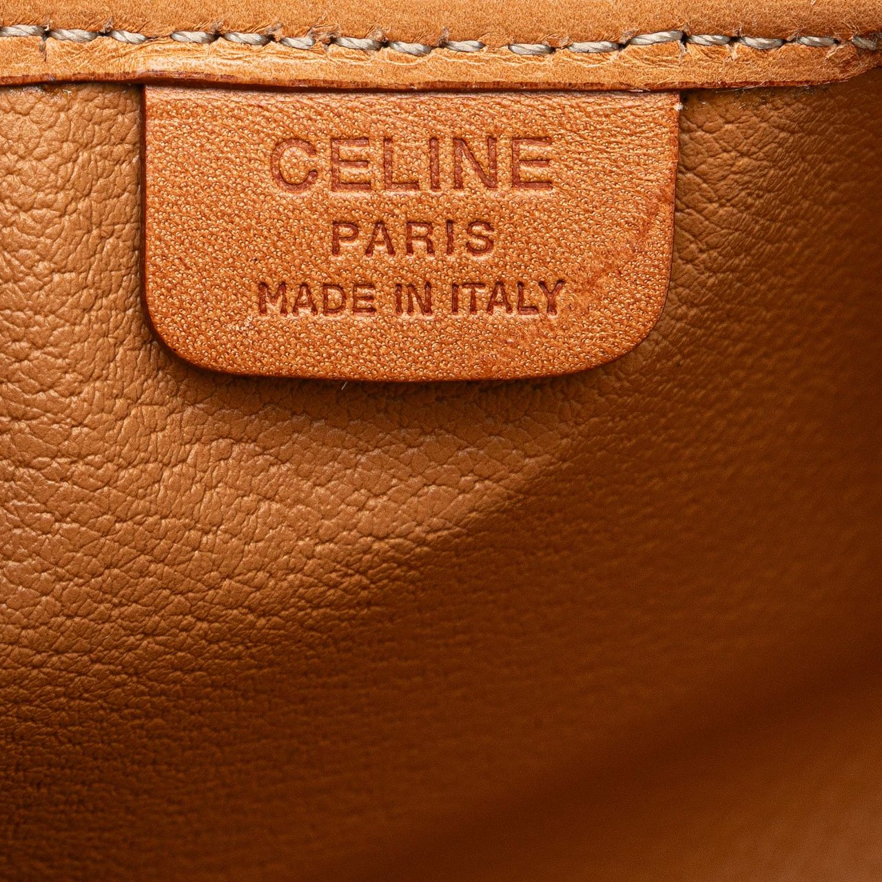 Celine Macadam Coated Canvas Clutch Bruin