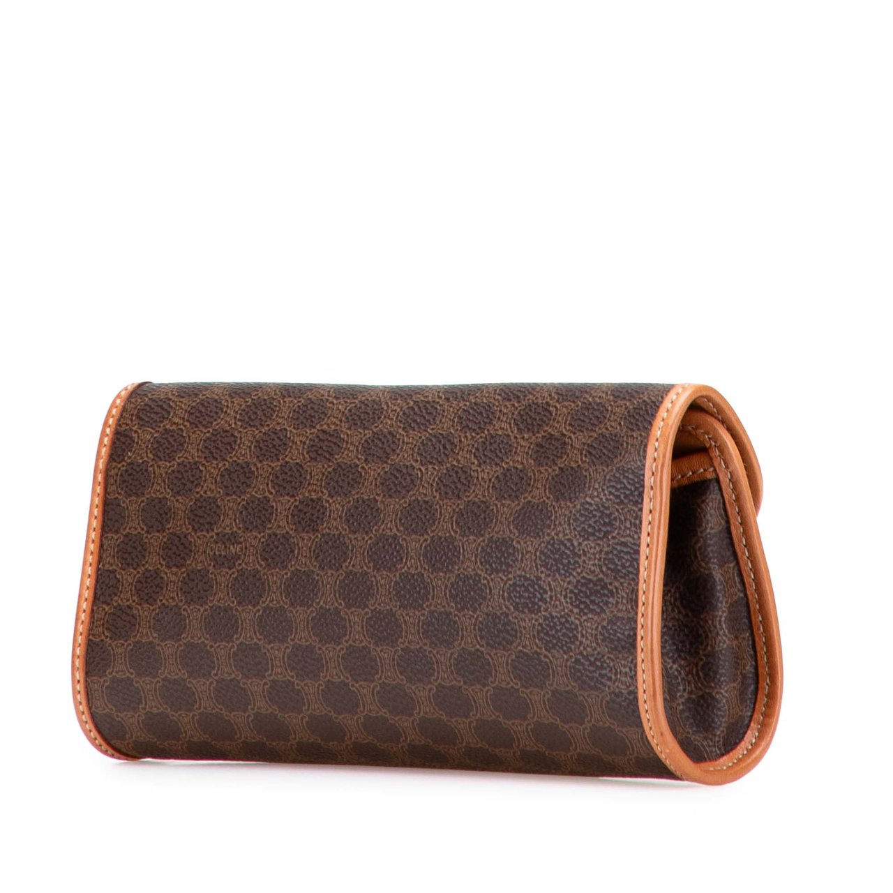Celine Macadam Coated Canvas Clutch Bruin