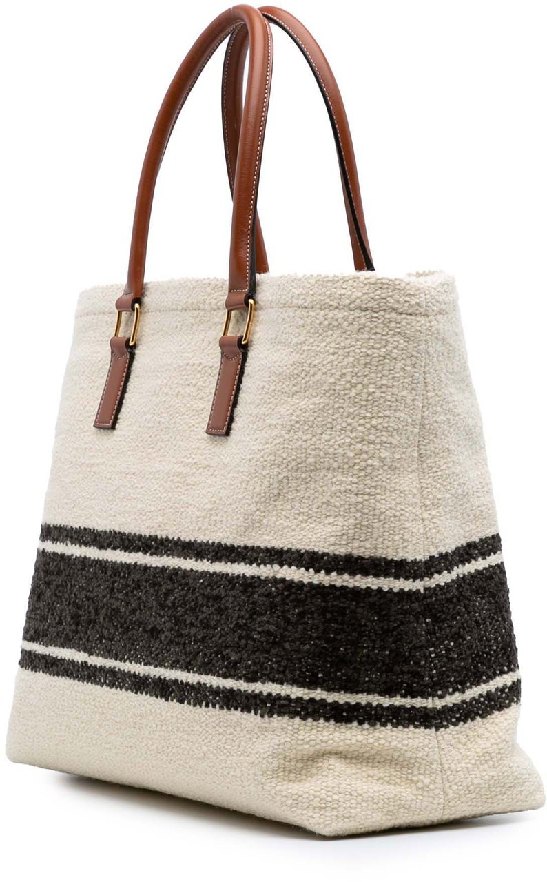 Celine Canvas Plein Soleil Horizontal Cabas Tote Bruin