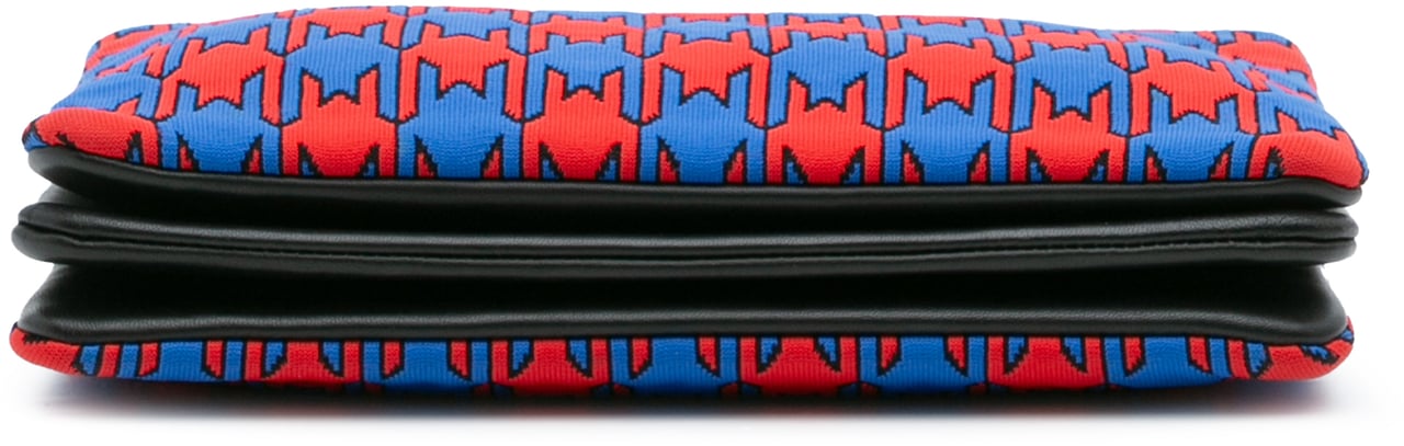 Celine Large Houndstooth Cotton Trio Crossbody Blauw