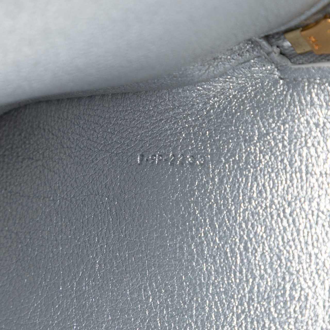 Celine Metallic Calfskin Cuir Triomphe Zip Pouch Zilver