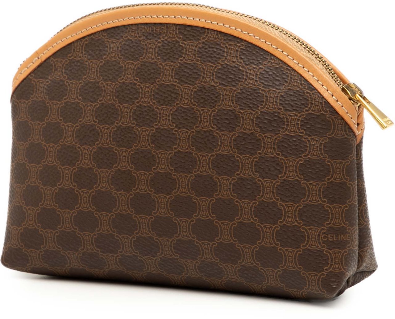 Celine Macadam Coated Canvas Pouch Bruin