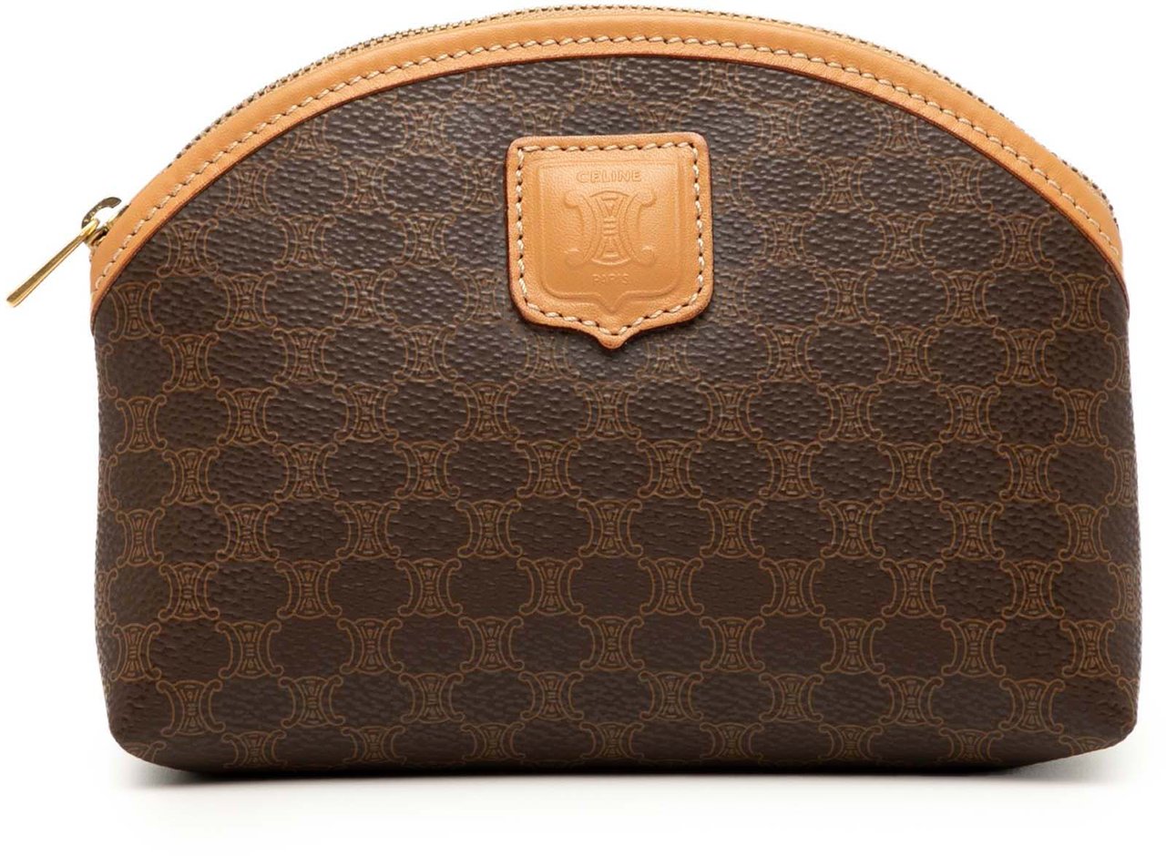 Celine Macadam Coated Canvas Pouch Bruin