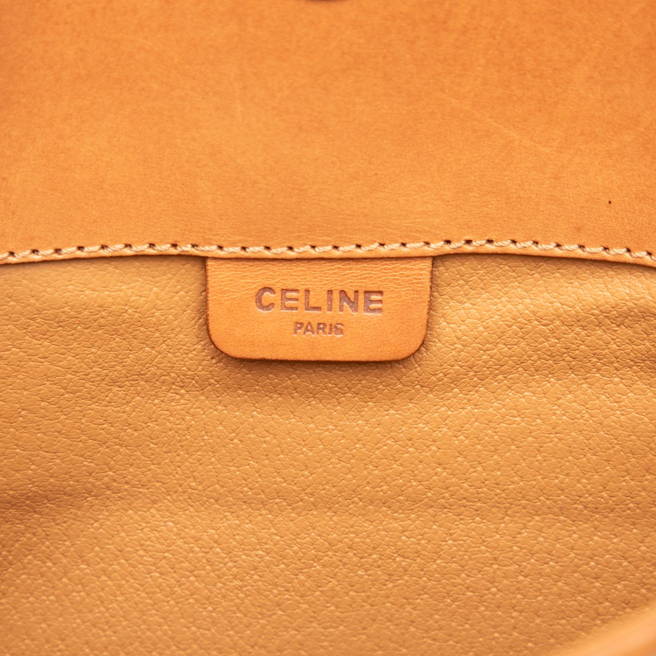 Celine Macadam Coated Canvas Clutch Bruin
