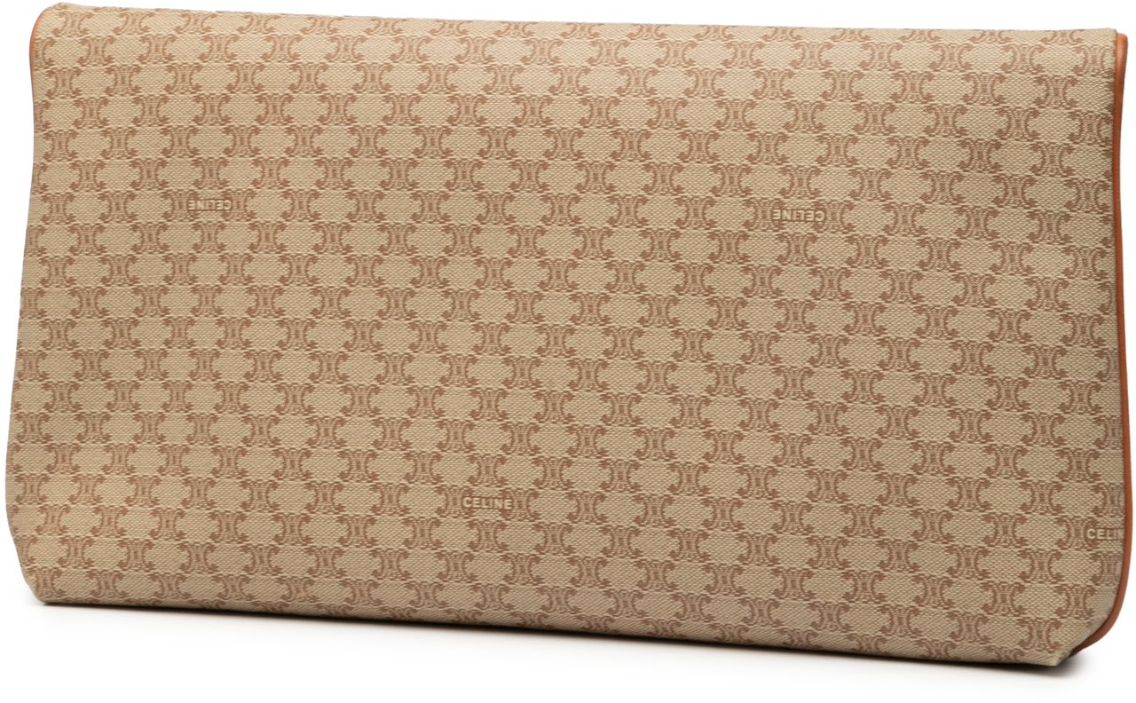 Celine Macadam Coated Canvas Clutch Bruin