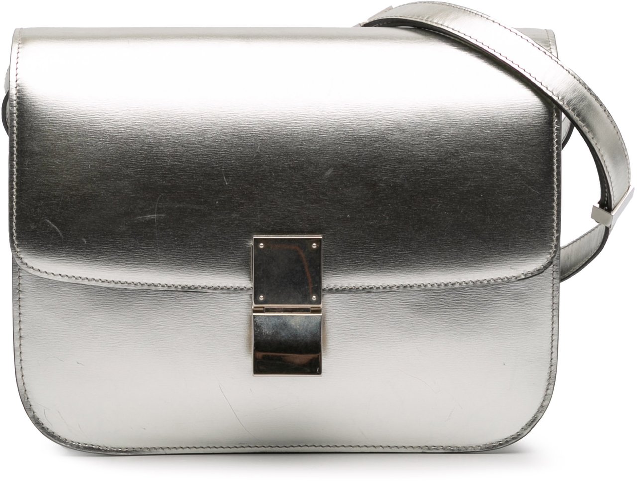 Celine Medium Calfskin Classic Box Zilver