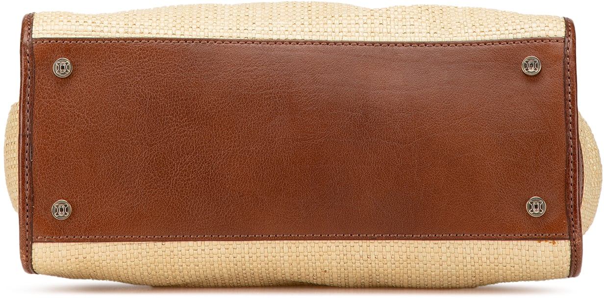 Celine Straw Handbag Bruin