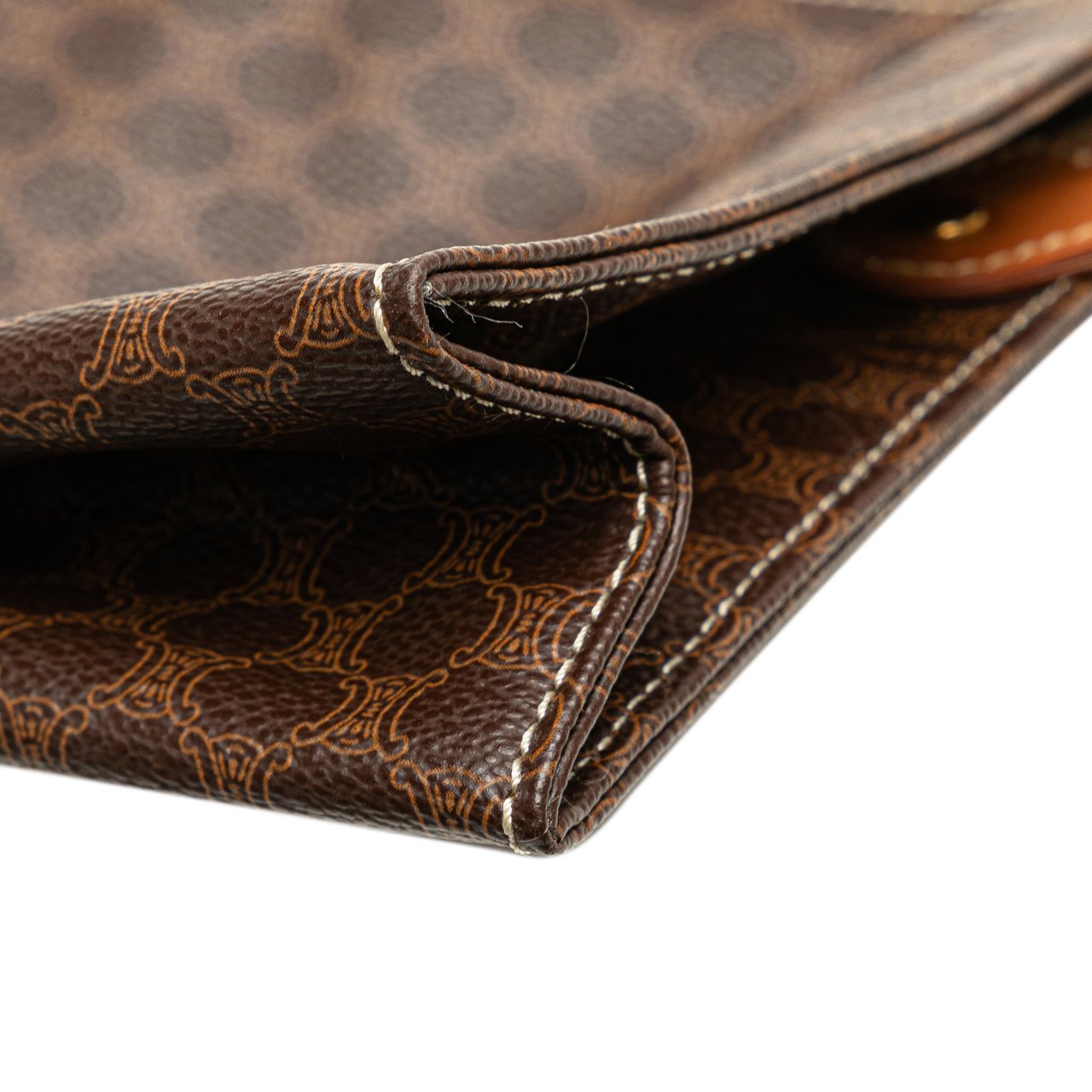 Celine Macadam Coated Canvas Clutch Bruin