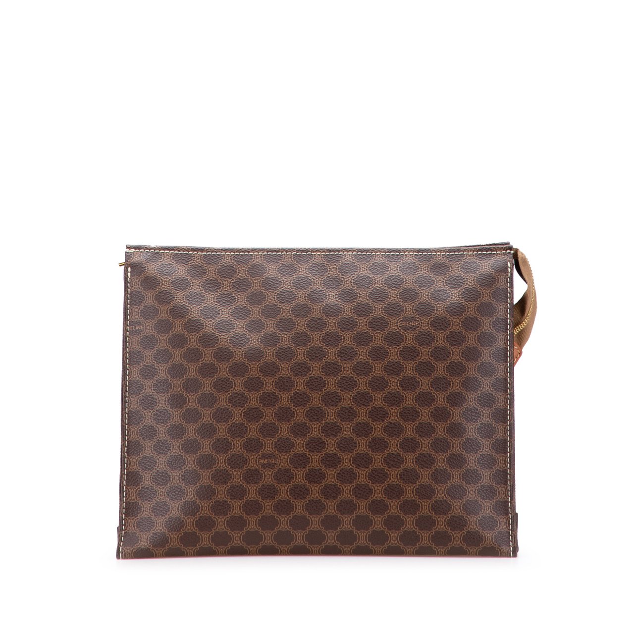 Celine Macadam Coated Canvas Clutch Bruin