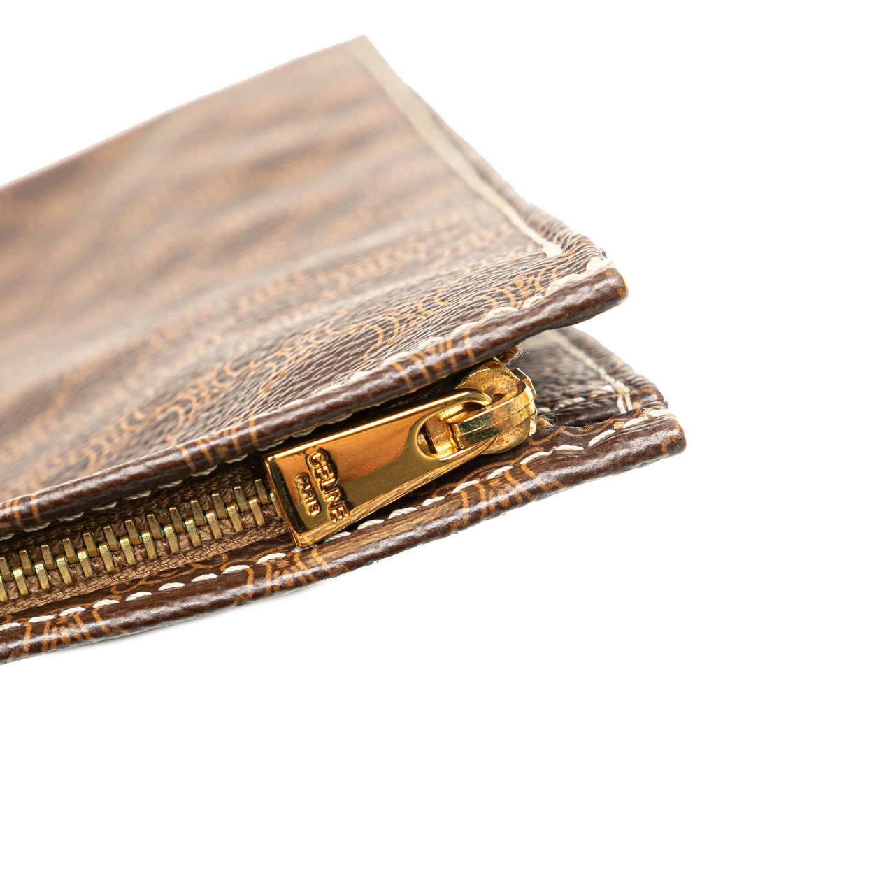 Celine Macadam Coated Canvas Clutch Bruin