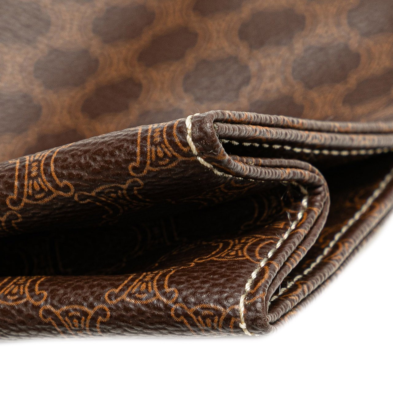 Celine Macadam Coated Canvas Clutch Bruin