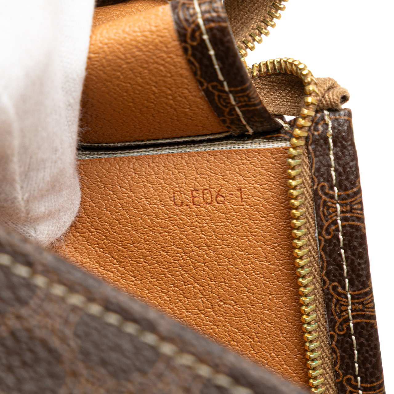 Celine Macadam Coated Canvas Clutch Bruin