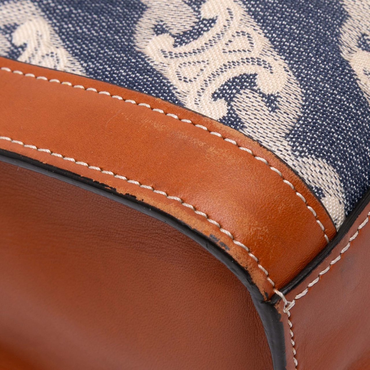 Celine Small Triomphe Canvas Maillon Vertical Cabas Satchel Blauw