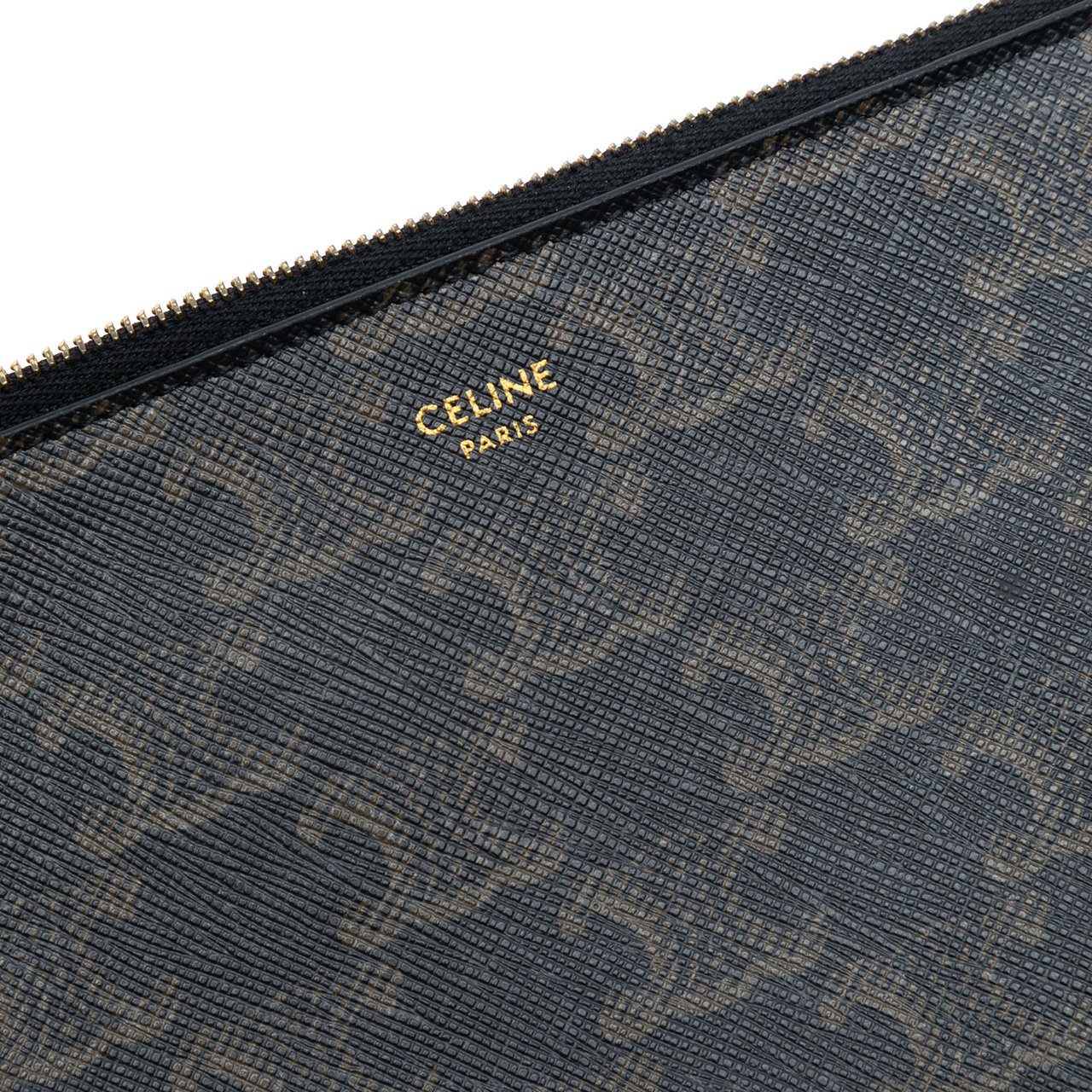 Celine Small Triomphe Coated Canvas Clutch Bruin