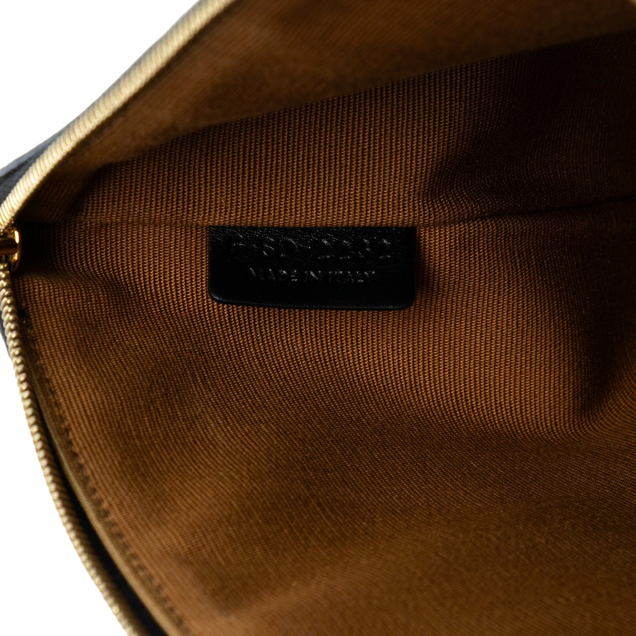 Celine Small Triomphe Coated Canvas Clutch Bruin