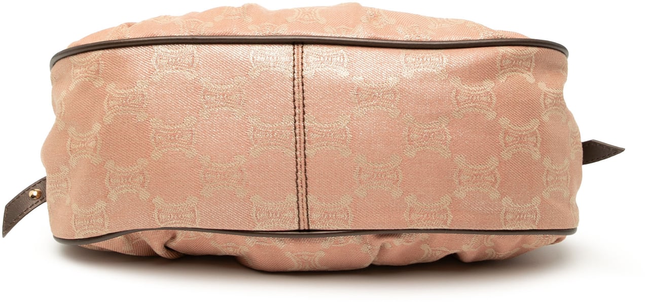 Celine Macadam Denim Pleated Shoulder Bag Roze