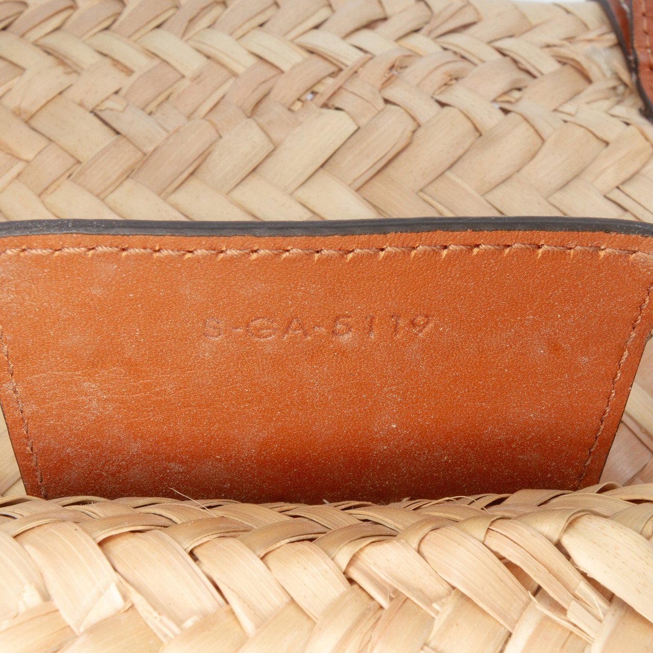 Celine Large Raffia Cuir Triomphe Classic Panier Tote Bruin