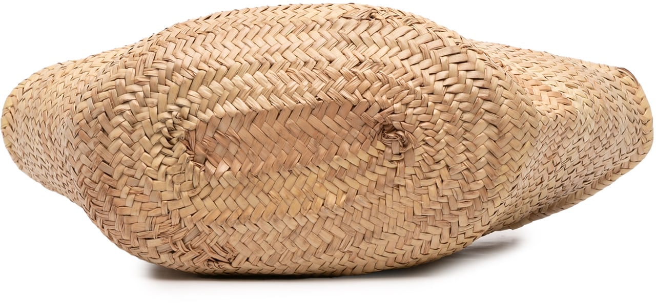 Celine Large Raffia Cuir Triomphe Classic Panier Tote Bruin