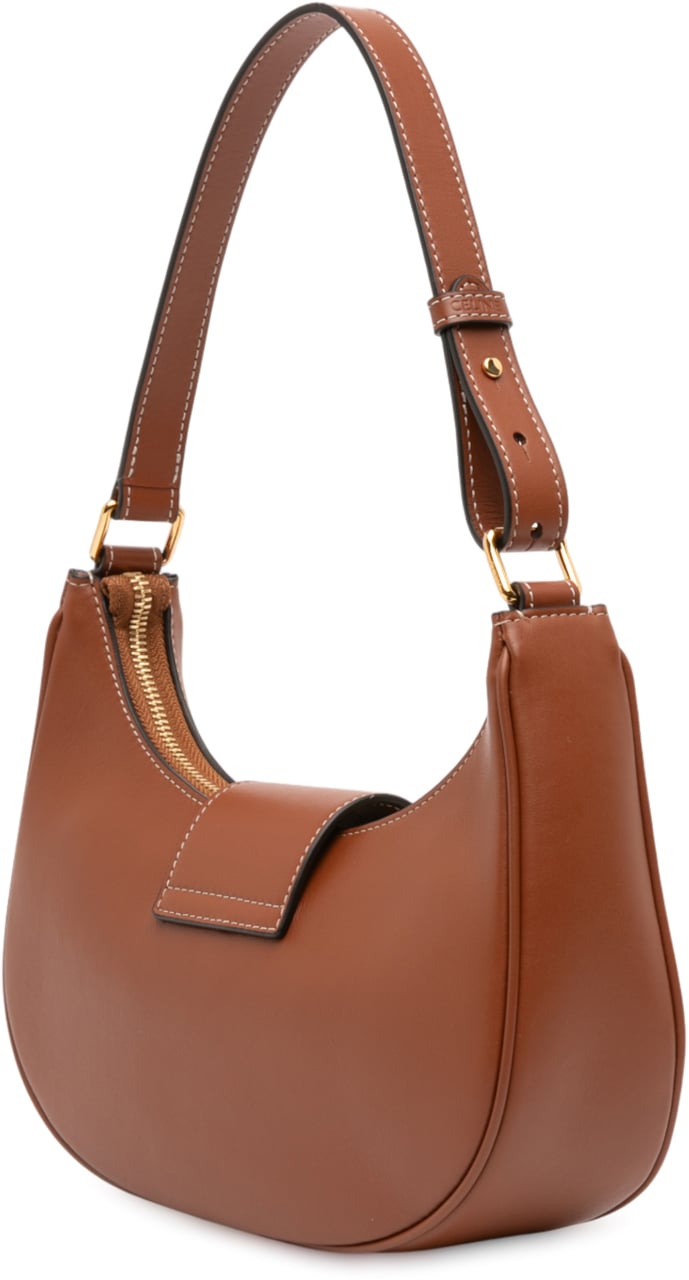 Celine Medium Smooth Calfskin Triomphe Ava Shoulder Bag Bruin