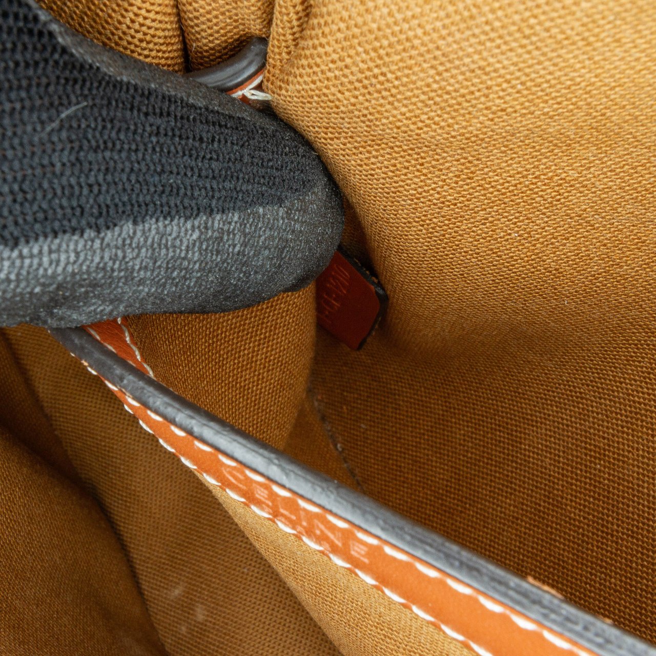 Celine Medium Triomphe Coated Canvas Folco Crossbody Bruin