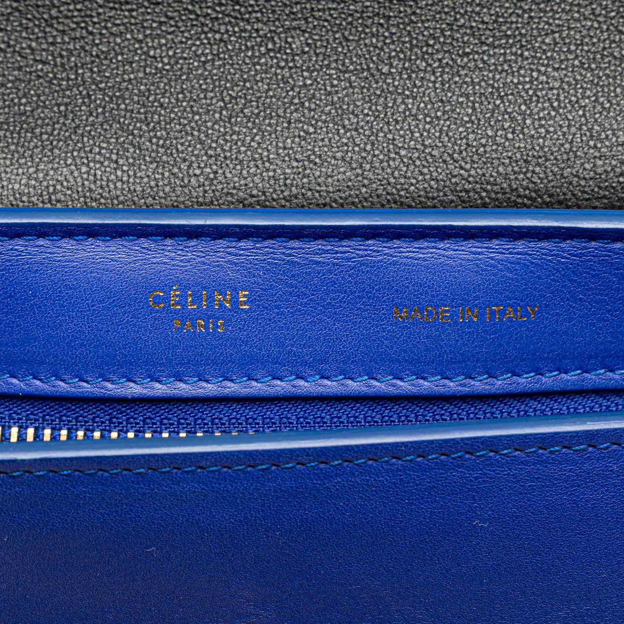 Celine Small Tricolor Leather Trapeze Satchel Blauw