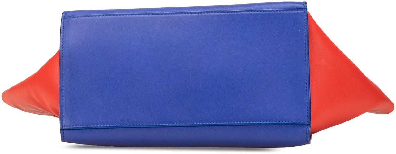 Celine Small Tricolor Leather Trapeze Satchel Blauw
