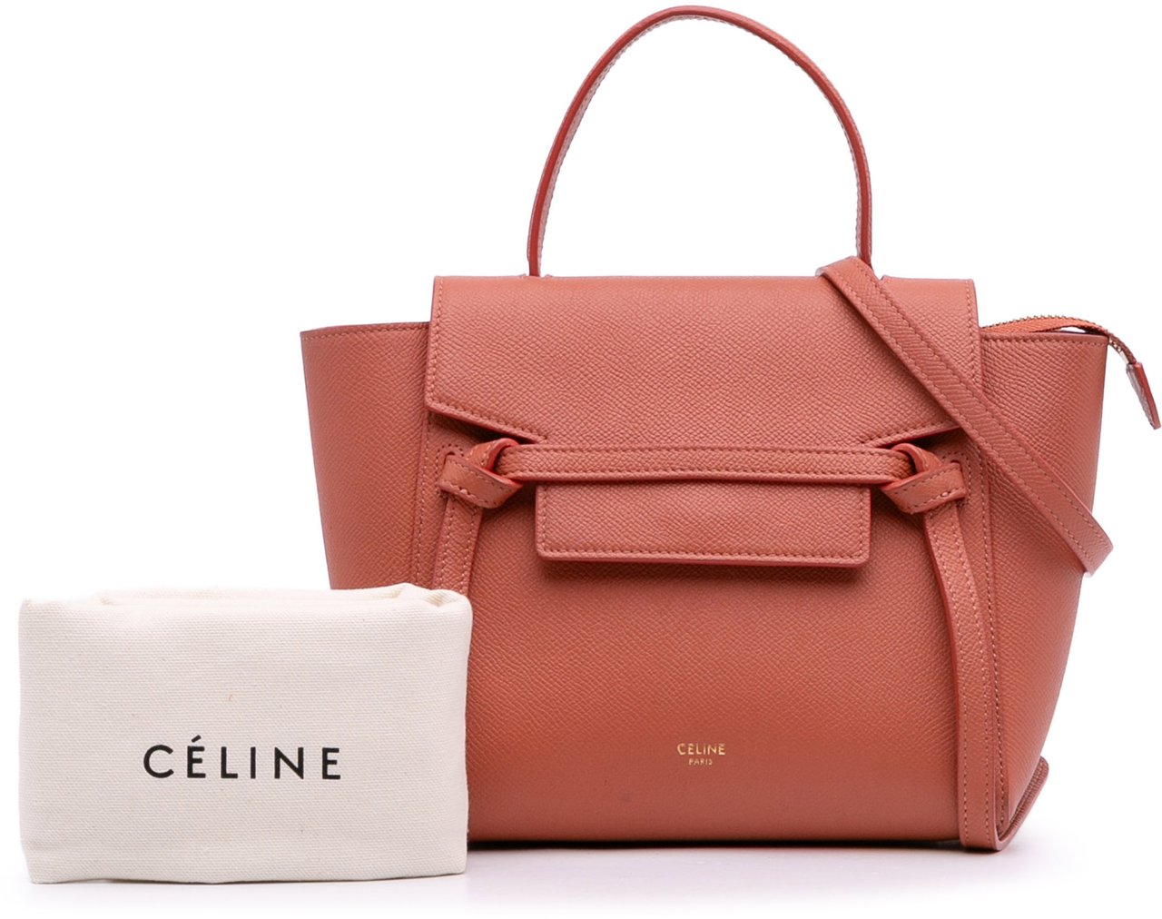 Celine Nano Grained Calfskin Belt Bag Oranje