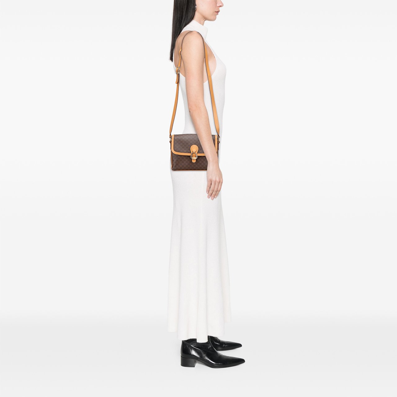 Celine Macadam Coated Canvas Crossbody Bruin