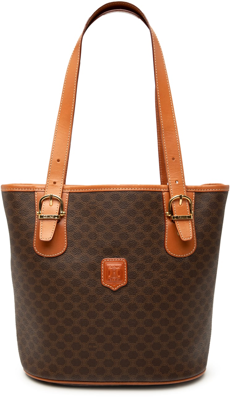 Celine Macadam Coated Canvas Tote Bruin
