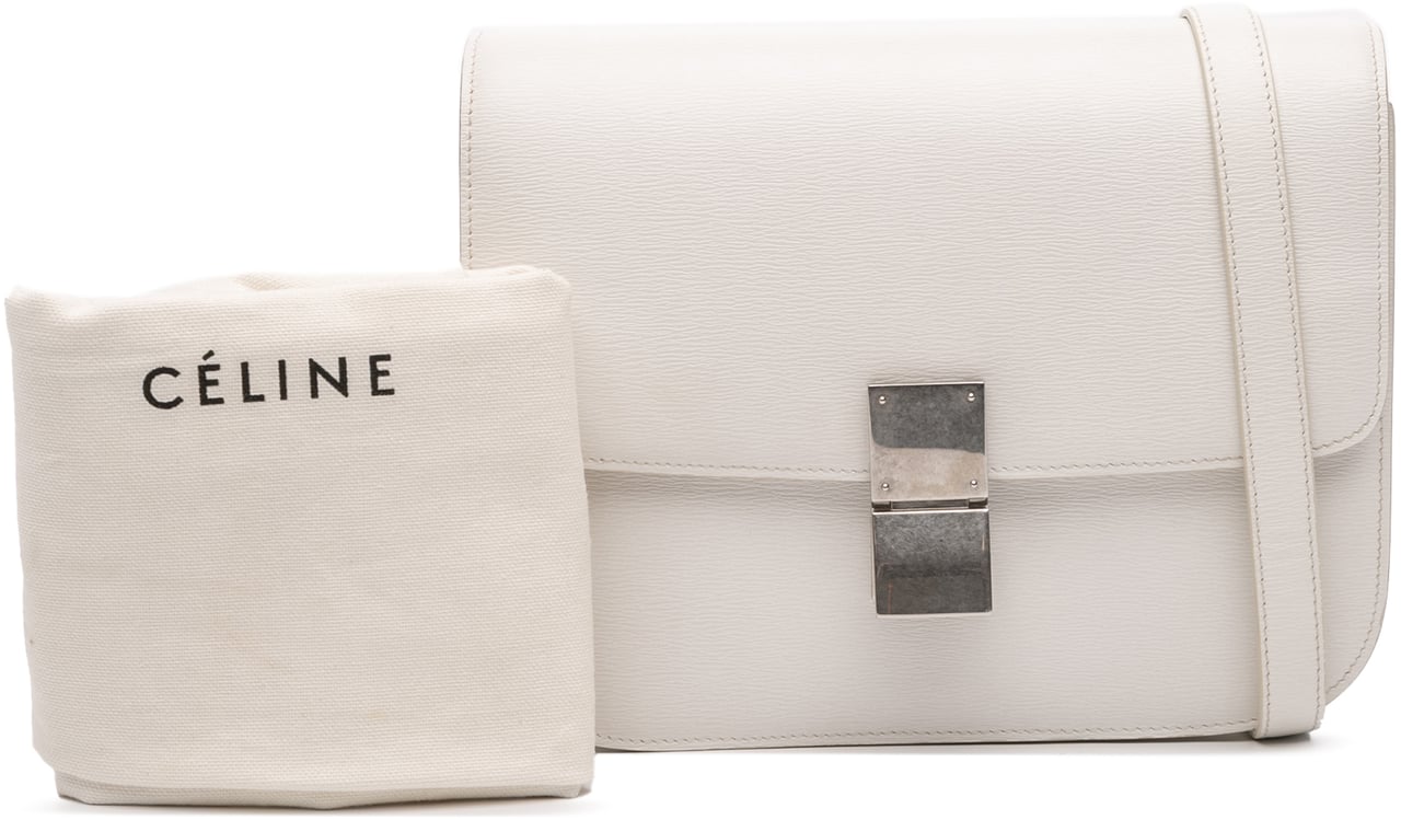 Celine Medium Calfskin Classic Box Wit