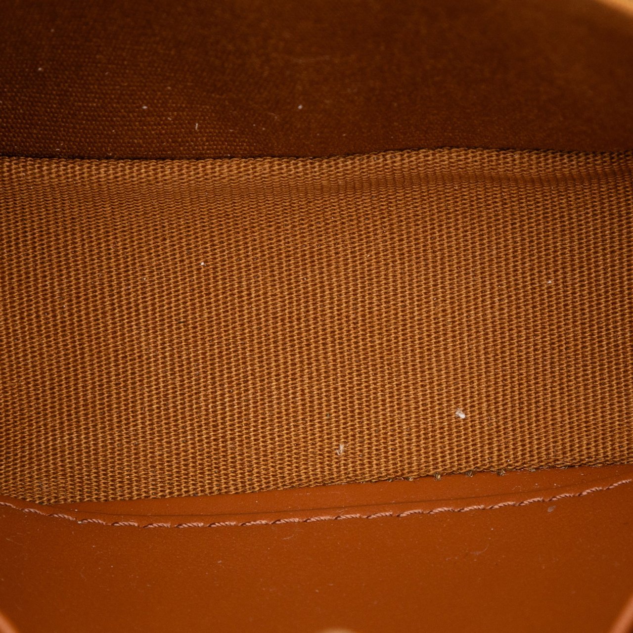 Celine Mini Triomphe Coated Canvas Triomphe Crossbody Bruin