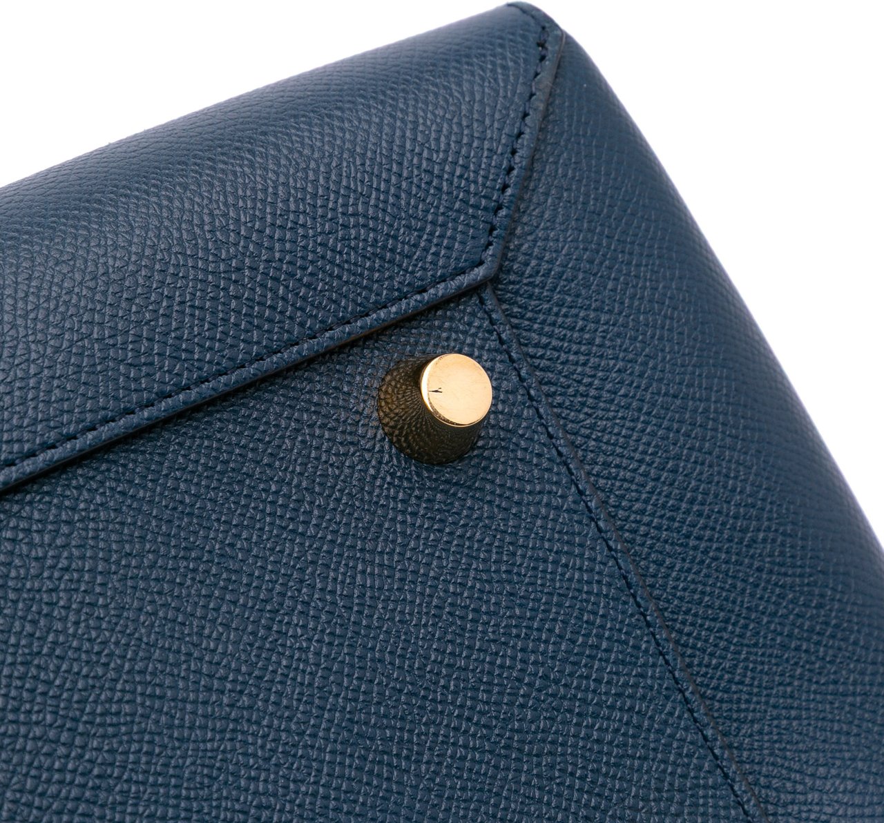 Celine Mini Grained Calfskin Belt Satchel Blauw
