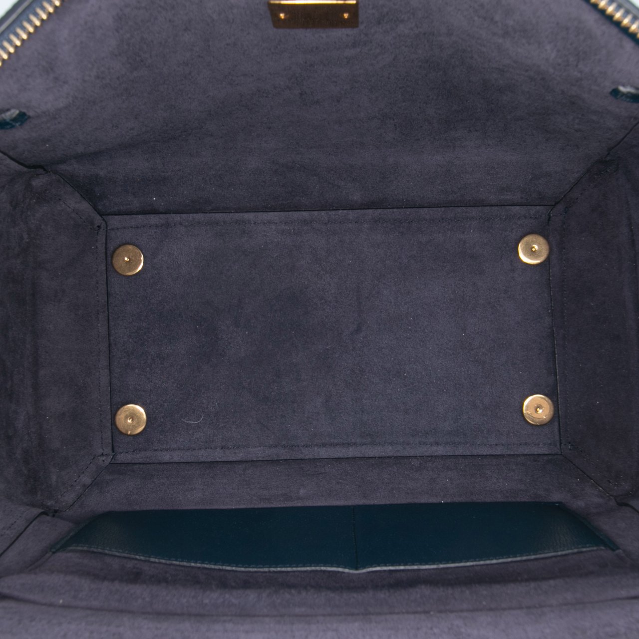 Celine Mini Grained Calfskin Belt Satchel Blauw