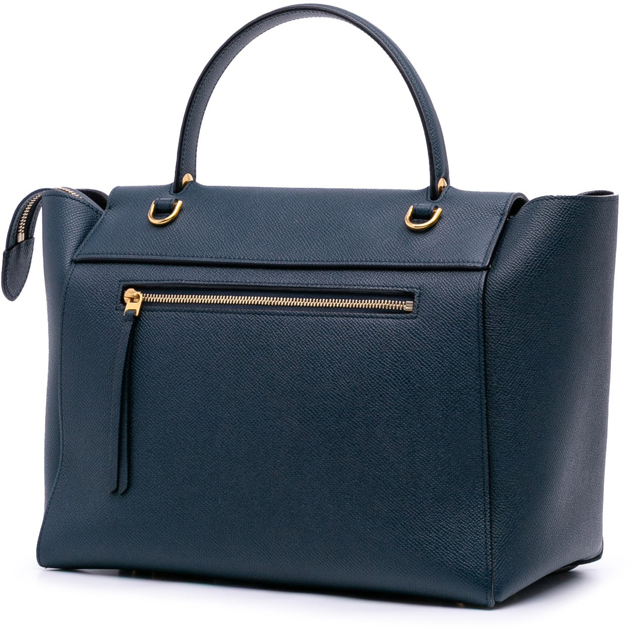 Celine Mini Grained Calfskin Belt Satchel Blauw