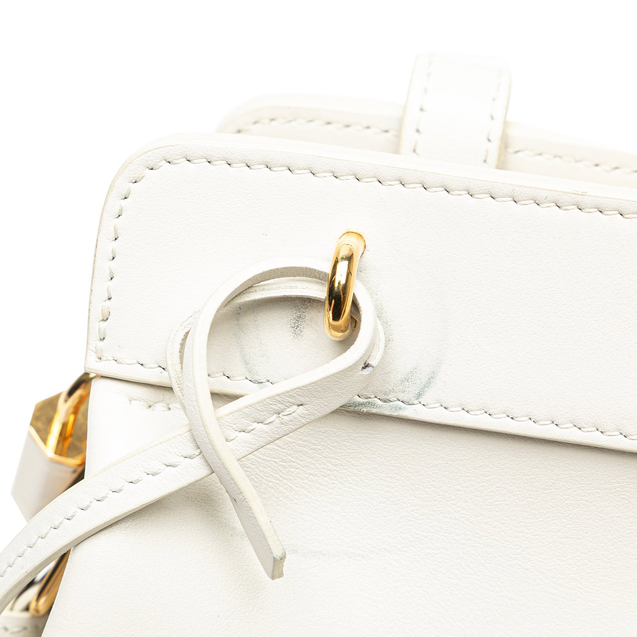 Celine Teen Leather Cabas De France Crossbody Wit